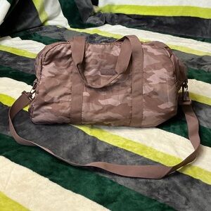 PINK Victoria's Secret Brown Camouflage Duffel Bag